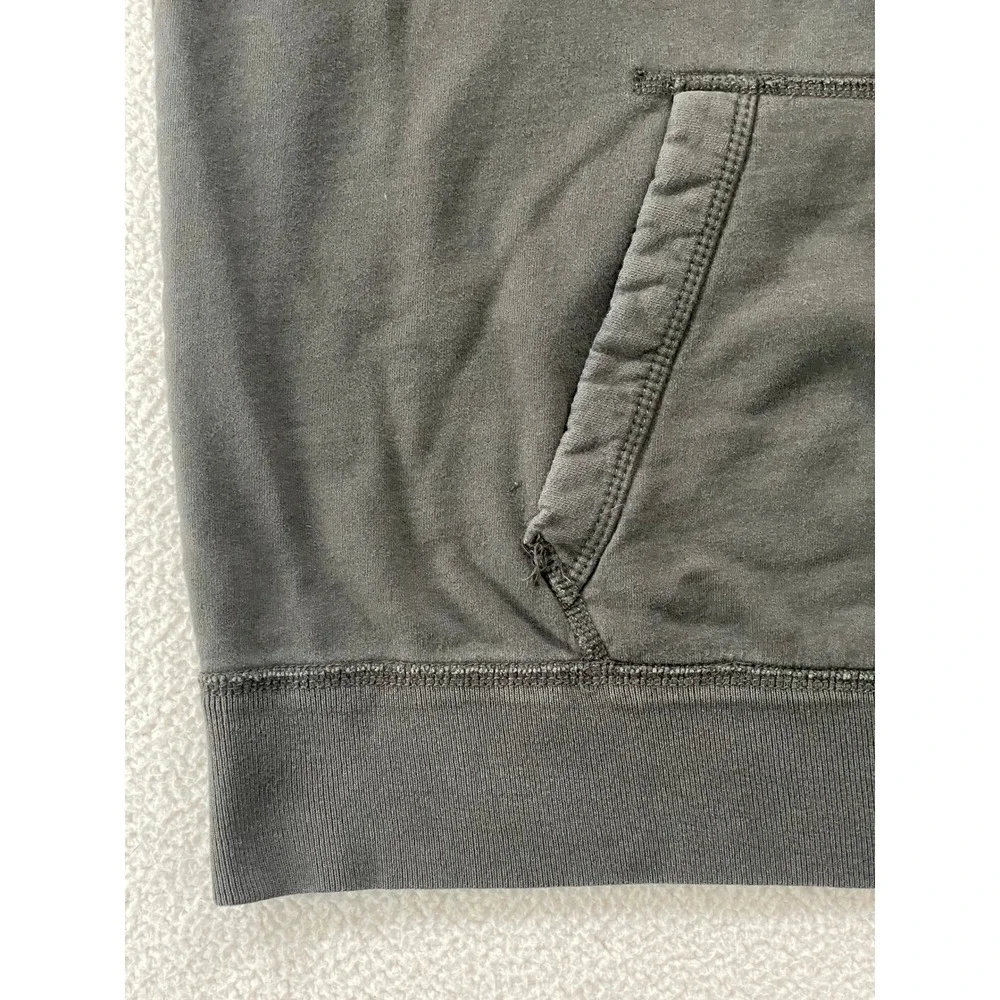 American Eagle Mens XL Hoodie Gray Blue Distressed Eagle Graphic Raglan Pullover